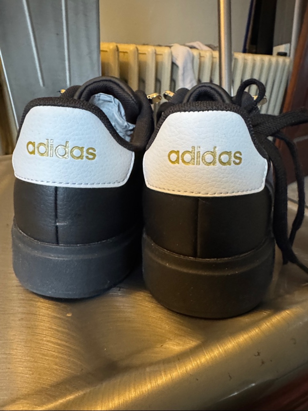 adidas Black and White Women's Sneakers - Picture 5 of 7